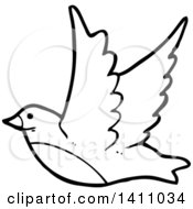 Poster, Art Print Of Cartoon Black And White Lineart Bird