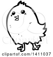 Poster, Art Print Of Cartoon Black And White Lineart Bird