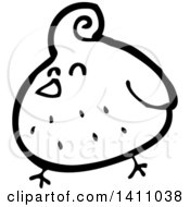 Poster, Art Print Of Cartoon Black And White Lineart Bird