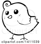 Poster, Art Print Of Cartoon Black And White Lineart Bird