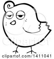 Poster, Art Print Of Cartoon Black And White Lineart Bird