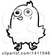 Poster, Art Print Of Cartoon Black And White Lineart Bird