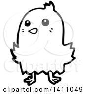 Clipart Of A Cartoon Black And White Lineart Bird Royalty Free Vector Illustration