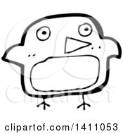 Poster, Art Print Of Cartoon Black And White Lineart Bird