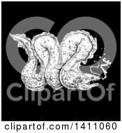 Clipart Of A Black And White Eel On Black Royalty Free Vector Illustration
