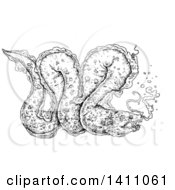 Clipart Of A Black And White Eel Royalty Free Vector Illustration by lineartestpilot