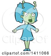 Poster, Art Print Of Cartoon Alien Girl