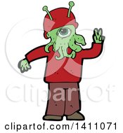 Clipart Of A Cartoon Male Alien Royalty Free Vector Illustration