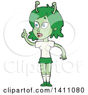 Clipart Of A Cartoon Female Alien Royalty Free Vector Illustration