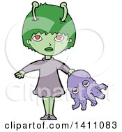 Poster, Art Print Of Cartoon Alien Girl