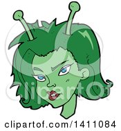 Cartoon Female Alien Face