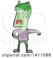 Clipart Of A Cartoon Male Alien Royalty Free Vector Illustration