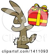 Clipart Of A Cartoon Bunny Rabbit Royalty Free Vector Illustration