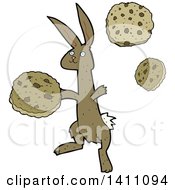 Clipart Of A Cartoon Bunny Rabbit Royalty Free Vector Illustration by lineartestpilot