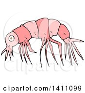 Clipart Of A Cartoon Shrimp Or Prawn Royalty Free Vector Illustration by lineartestpilot