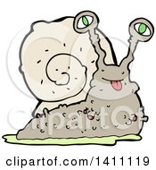 Clipart Of A Cartoon Snail Royalty Free Vector Illustration