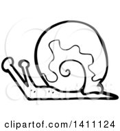 Poster, Art Print Of Cartoon Black And White Snail