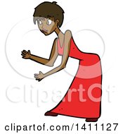 Clipart Of A Cartoon Black Woman Dancing The Robot Royalty Free Vector Illustration by lineartestpilot