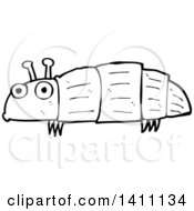 Clipart Of A Cartoon Black And White Lineart Bug Royalty Free Vector Illustration