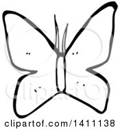 Poster, Art Print Of Cartoon Black And White Lineart Butterfly