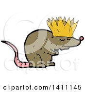 Clipart Of A Cartoon Rat Wearing A Crown Royalty Free Vector Illustration
