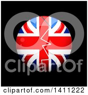Clipart Of A Broken British Flag Sphere On Black Brexit Royalty Free Vector Illustration by elaineitalia