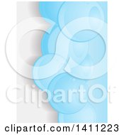 Poster, Art Print Of Background Of Shiny Blue Bubbles Over Gray