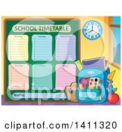 School Timetable With A Backpack