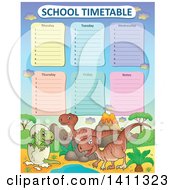 School Timetable With Dinosaurs