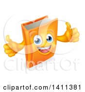 Poster, Art Print Of Happy Orange Book Character Giving Two Thumbs Up