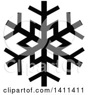 Poster, Art Print Of Black And White Christmas Snowflake Icon