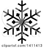 Poster, Art Print Of Black And White Christmas Snowflake Icon