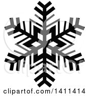 Poster, Art Print Of Black And White Christmas Snowflake Icon