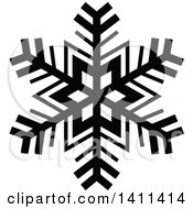 Clipart Of A Black And White Christmas Snowflake Icon Royalty Free Vector Illustration