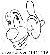 Poster, Art Print Of Black And White Cartoon Happy Face
