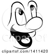 Poster, Art Print Of Black And White Cartoon Happy Face