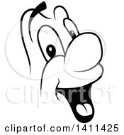 Poster, Art Print Of Black And White Cartoon Happy Face