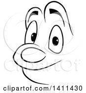 Poster, Art Print Of Black And White Cartoon Happy Face