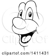 Poster, Art Print Of Black And White Cartoon Happy Face