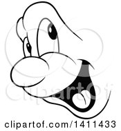 Poster, Art Print Of Black And White Cartoon Happy Face