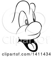 Poster, Art Print Of Black And White Cartoon Happy Face