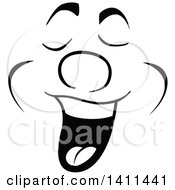 Poster, Art Print Of Black And White Cartoon Happy Face