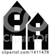 Clipart Of A Black And White House Icon Royalty Free Vector Illustration