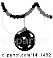Poster, Art Print Of Black And White Christmas Bauble Icon