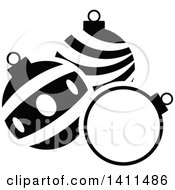 Poster, Art Print Of Black And White Christmas Bauble Icon
