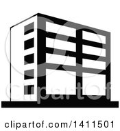 Poster, Art Print Of Black And White Urban Building Icon