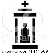 Poster, Art Print Of Black And White Church Building Icon