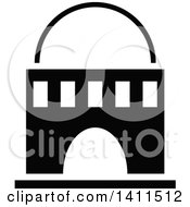 Clipart Of A Black And White Building Icon Royalty Free Vector Illustration