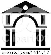 Poster, Art Print Of Black And White Building Icon