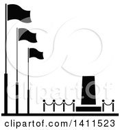 Clipart Of A Black And White Memorial Icon Royalty Free Vector Illustration